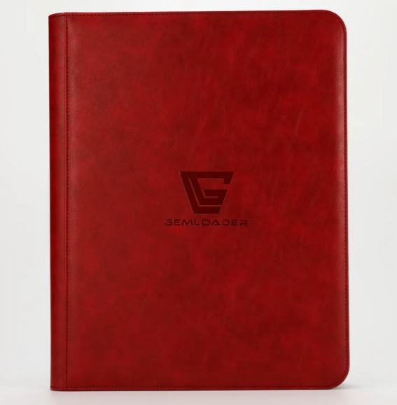 Gemloader - [RED] Premium 3''X4'' toploader fit collector's binder [216 pockets 3X3]