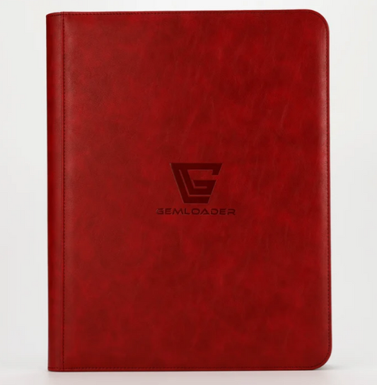 Gemloader - [RED] Premium 3''X4'' toploader fit collector's binder [216 pockets 3X3]